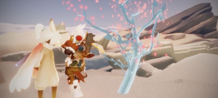 光遇先祖舞台滑雪怎么过2