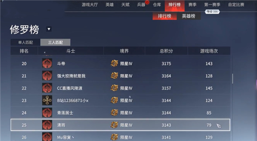 永劫无间怎么看英雄地区排名3