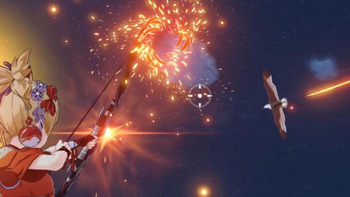 原神怎么射中天上的鹰1