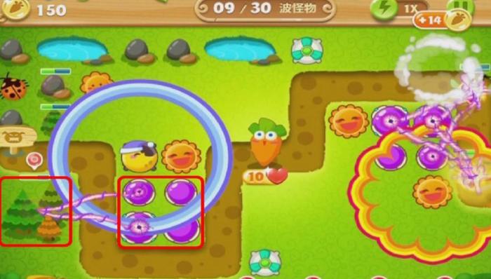 保卫萝卜2第二十二关怎么过1