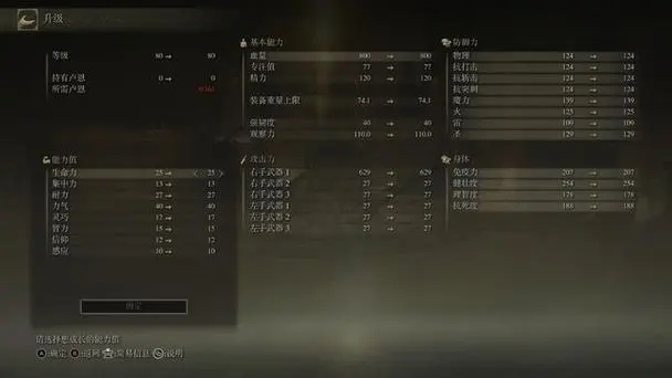 艾尔登法环各属性阈值是什么2