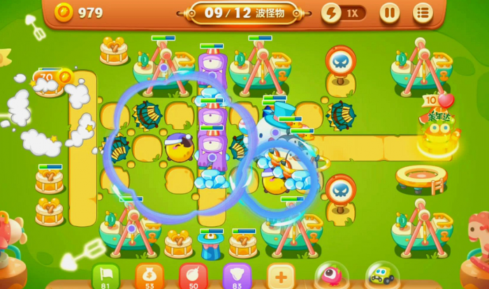 保卫萝卜游乐场第14关怎么过3