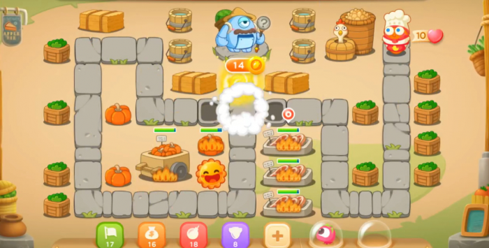 保卫萝卜3第七十关怎么过1