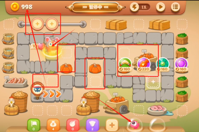 保卫萝卜3集市篇第53关怎么获得金萝卜1