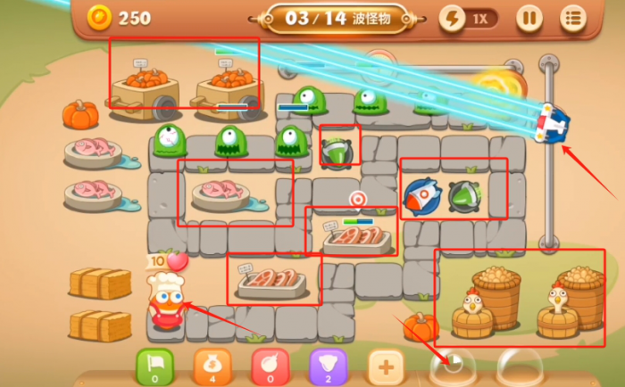 保卫萝卜3集市第五十七关怎么过1