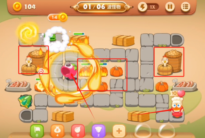 保卫萝卜3集市篇第五十五关怎么过1