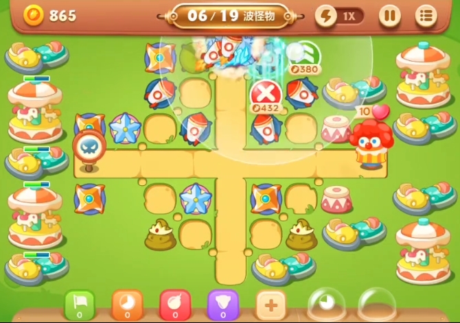 保卫萝卜3游乐场第40关怎么过1