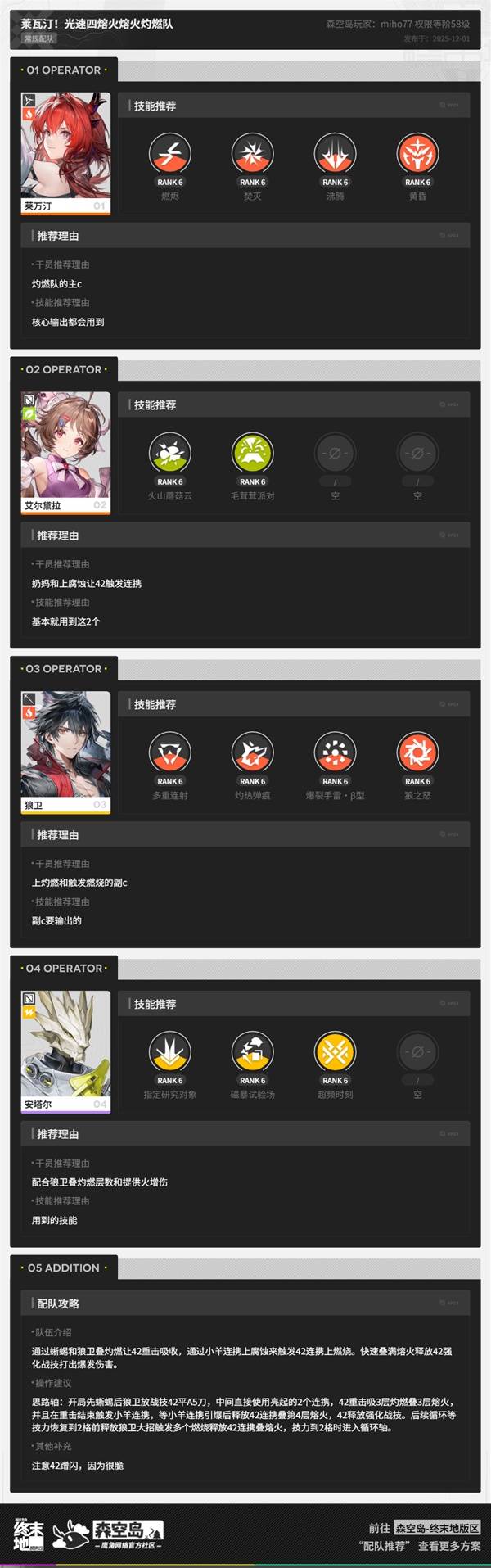 明日方舟终末地三测莱瓦汀熔火队配队攻略1