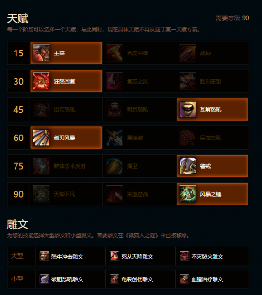 魔兽世界熊猫人之谜狂暴战天赋雕文_魔兽世界熊猫人最终boss