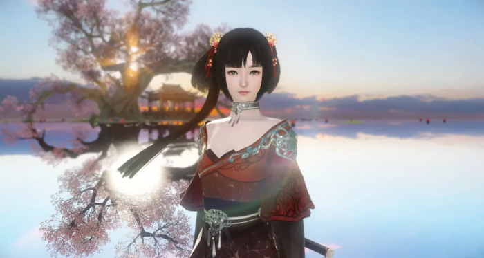 《逆水寒》新发型倚云鬓和红罗扇造型赏析3