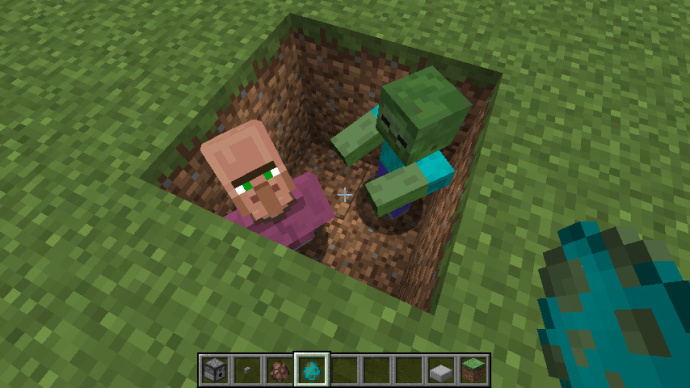 《我的世界》原版生存村民对抗僵尸的技巧6