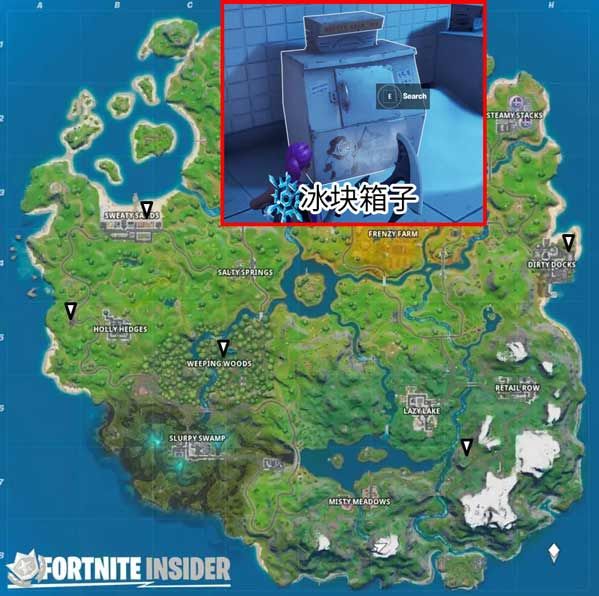 《堡垒之夜》冰块箱子位置分布详情1