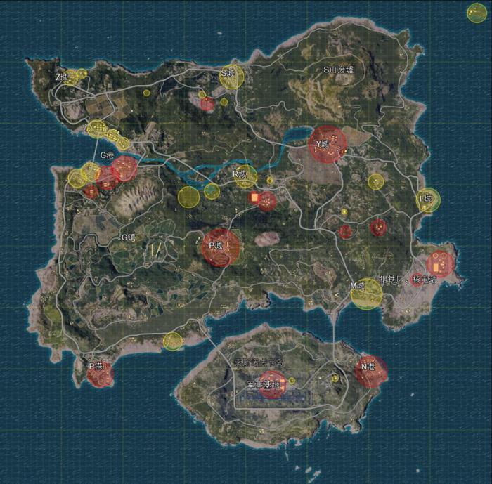 《绝地求生》老图全物资标注地图分享1