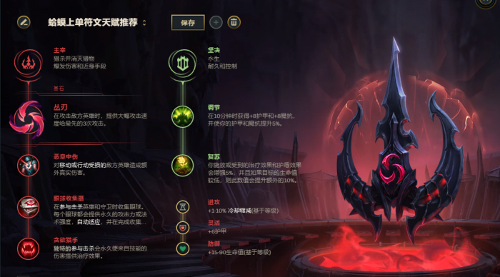 英雄联盟武器上单天赋怎么出装1