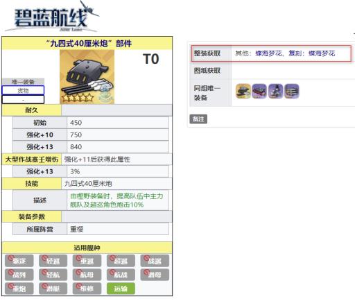 碧蓝航线九四式40厘米炮部件怎么获得?2