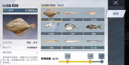 和平精英绿洲钓鱼图鉴在哪看?3