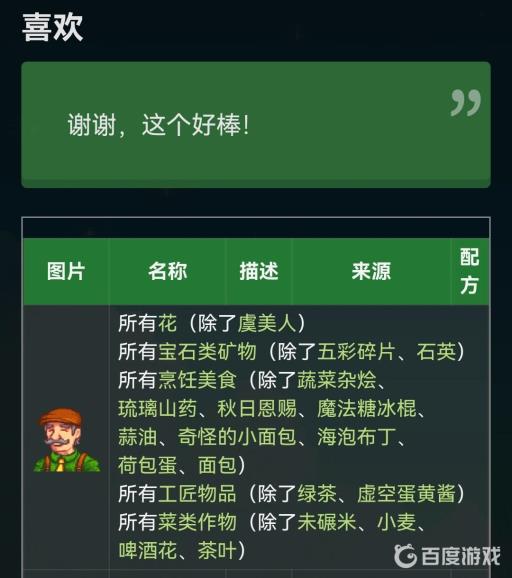 星露谷物语镇长喜欢什么礼物?2