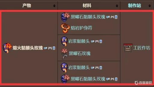 泰拉瑞亚熔火骷髅头玫瑰怎么获得?_泰拉瑞亚火焰玫瑰