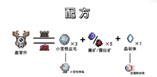 泰拉瑞亚鹿零件怎么合成?2