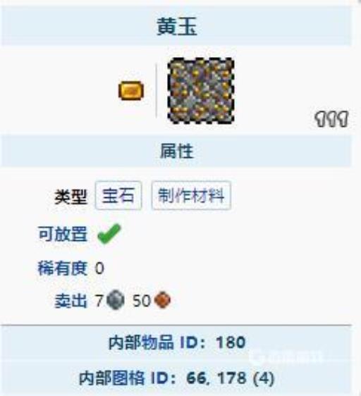 泰拉瑞亚大黄玉有什么用?2