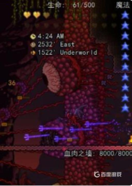 泰拉瑞亚肉山从哪边出来?6