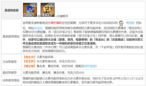 原神3.1莫娜圣遗物套装怎么配?3