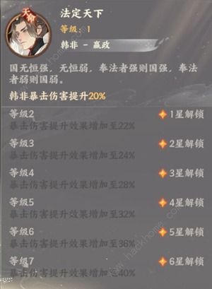 忘川风华录韩非天命介绍2