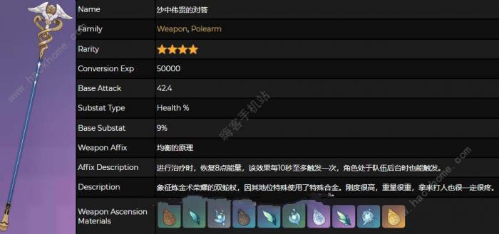 原神沙中伟贤的对答武器怎么样1