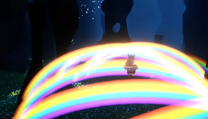 光遇彩虹如何平放2