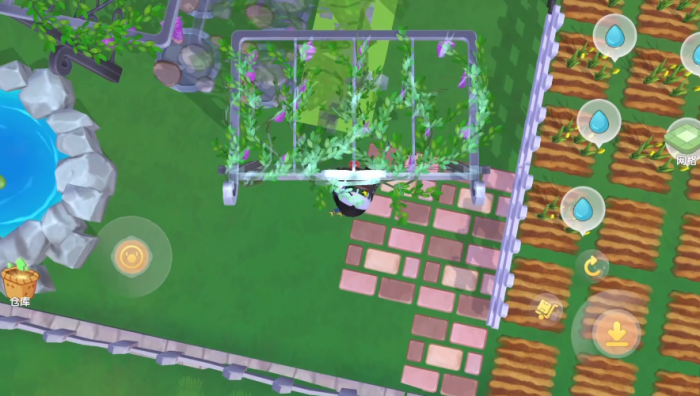 摩尔庄园怎么在花梯上放秋千2