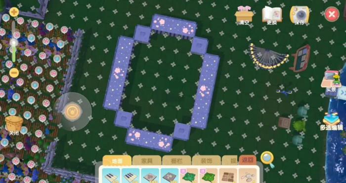 摩尔庄园家园栏杆和地砖怎么叠加3