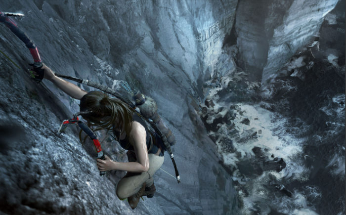 古墓丽影怎么抓住悬崖1